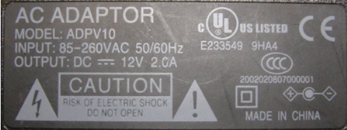 power supply 110v spec
